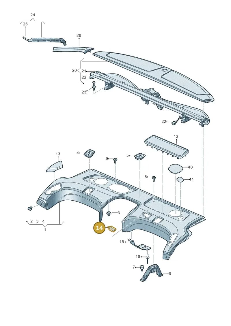 4N0857781A1KF — Audi A8 (2017-2025) diagram 838863070, position 14