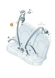 4N0857806KKPZ Audi Seat Belt (Beige Mother-Of-Pearl KPZ)