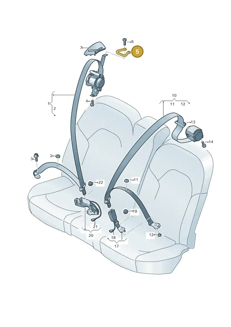 4N0857827 — Audi A8 (2017-2025) diagram 838857700, position 5