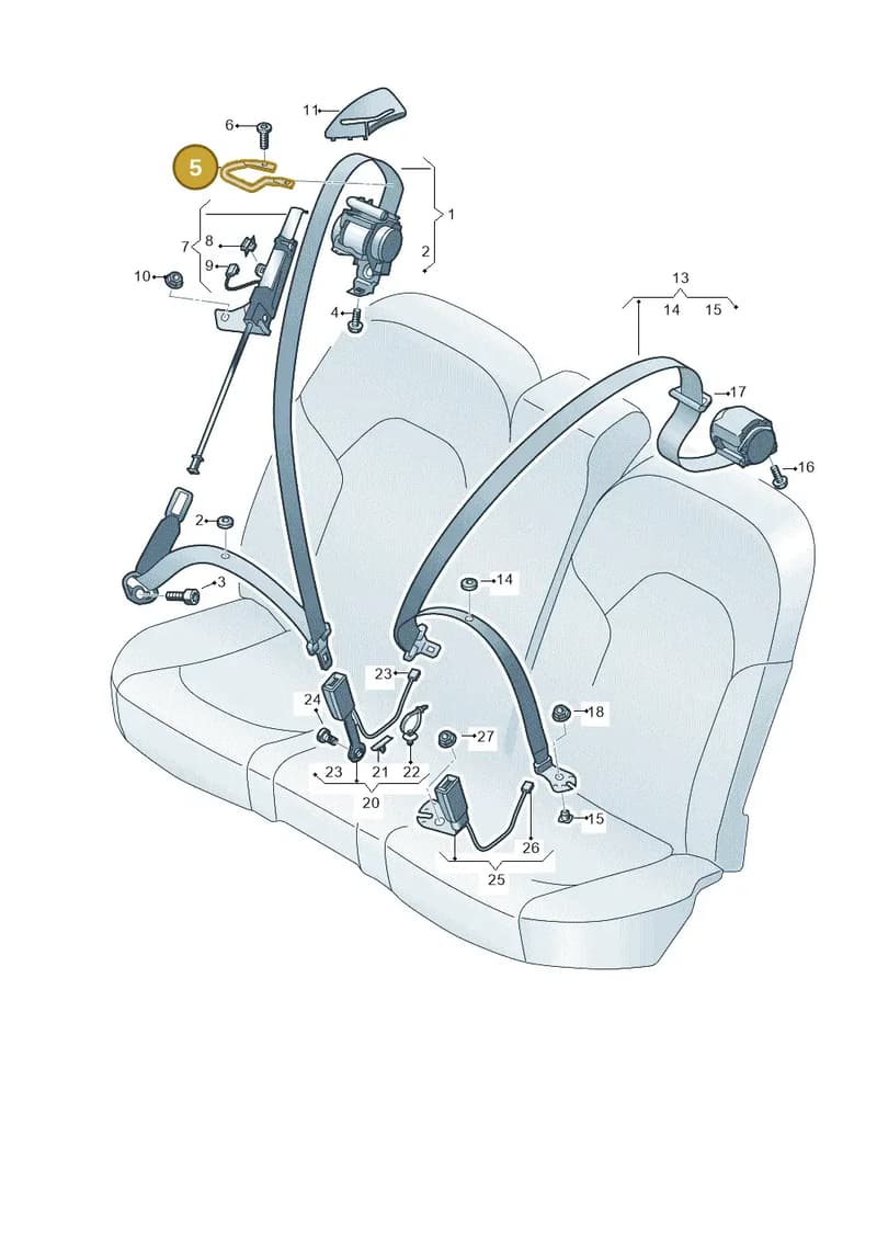 4N0857828 — Audi A8 (2017-2025) diagram 838857750, position 5
