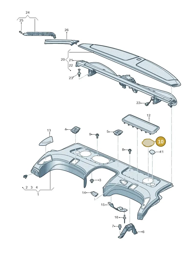 4N0857884 — Audi A8 (2017-2025) diagram 838863070, position 10