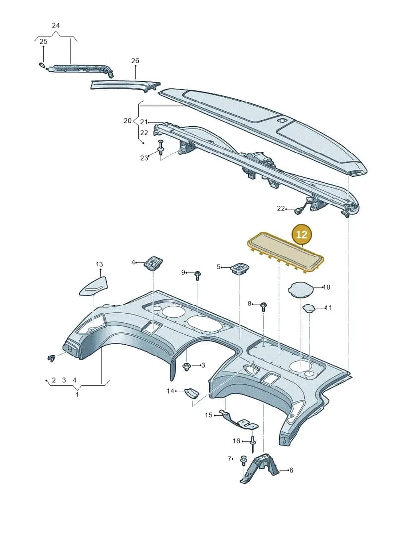 4N0863487B1QF — Audi A8 (2017-2025) diagram 838863070, position 12