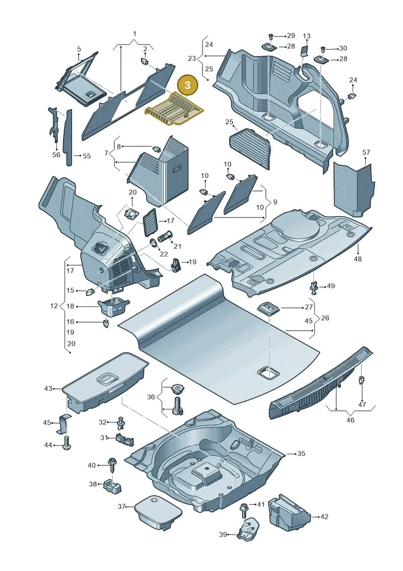 4N0863688 — Audi A8 (2017-2025) diagram 838863800, position 3