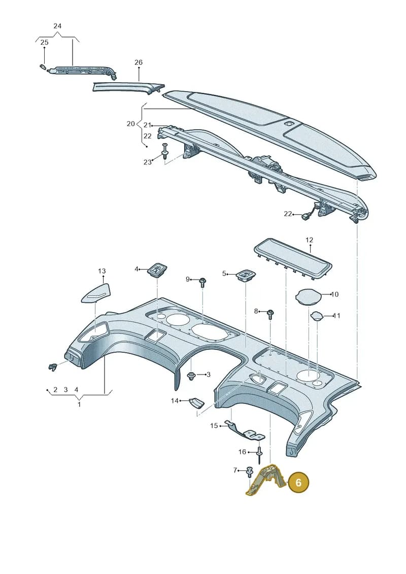4N0863695 — Audi A8 (2017-2025) diagram 838863070, position 6