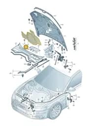 4N0863825C Audi Sound Absorber for Engine Bonnet