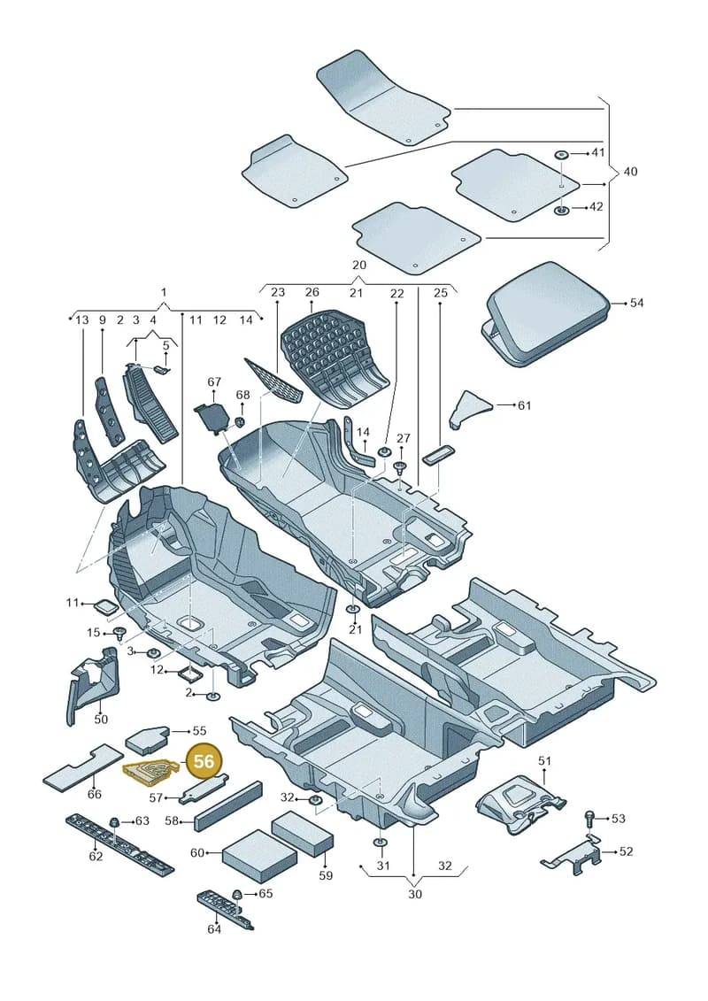 4N0864771B — Audi A8 (2017-2025) diagram 838863000, position 56