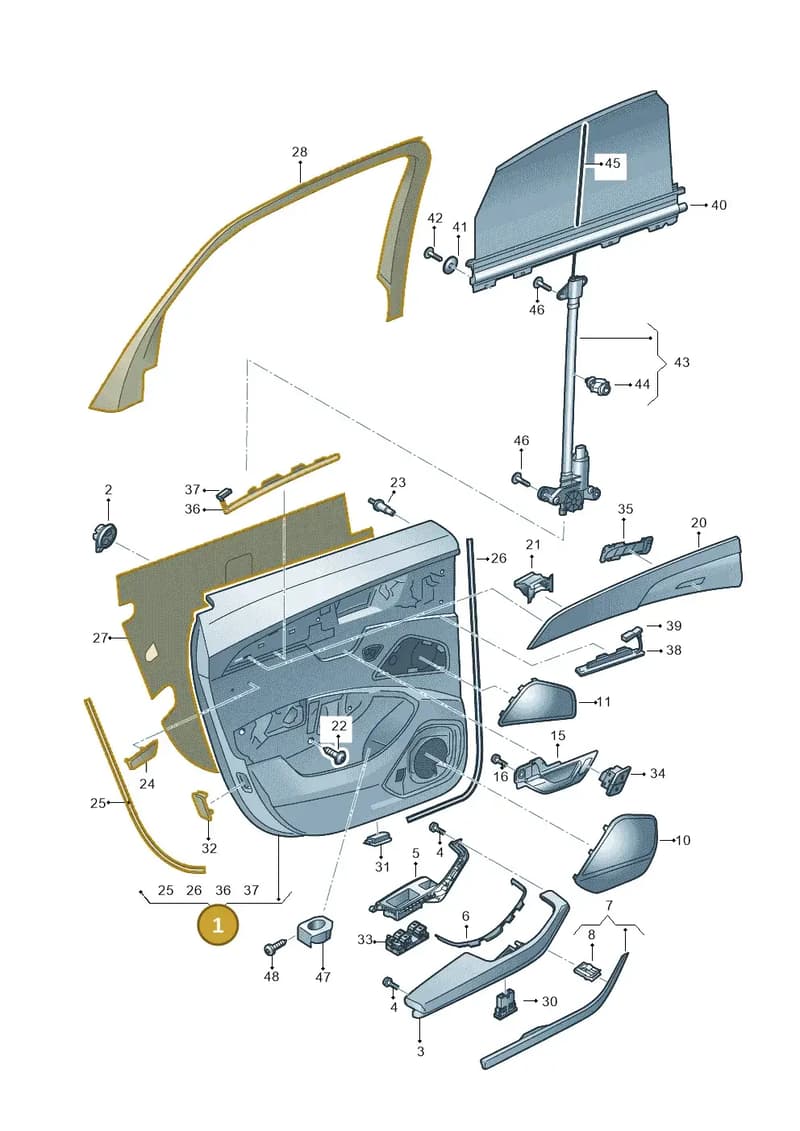 4N0867304AFWFA — Audi A8 (2017-2025) diagram 838867410, position 1