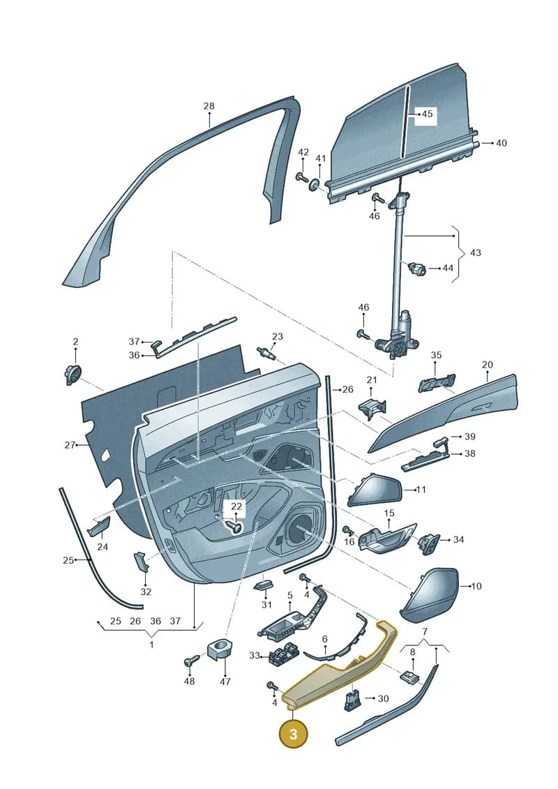 4N0867363E24A — Audi A8 (2017-2025) diagram 838867410, position 3