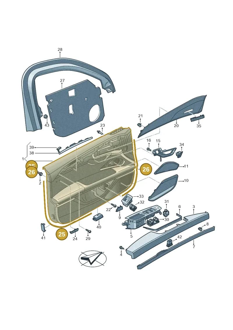 4N0867911 — Audi A8 (2017-2025) diagram 838867011, position 25+26