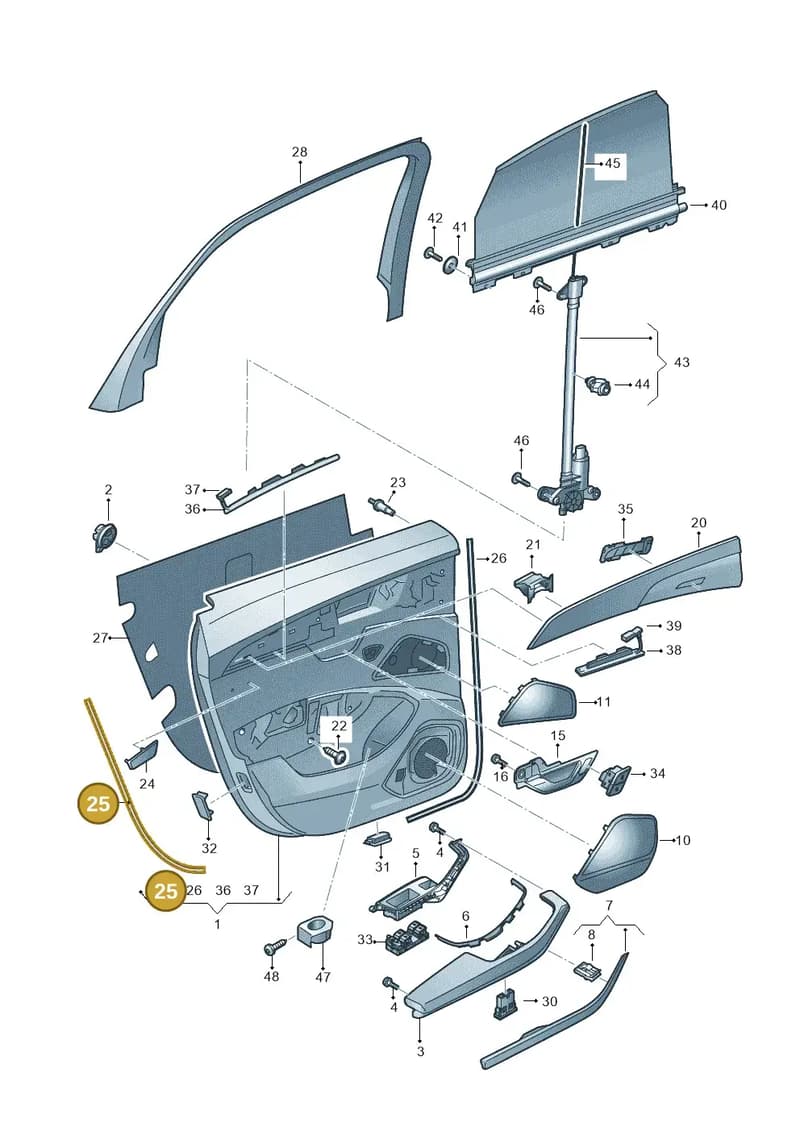 4N0867911 — Audi A8 (2017-2025) diagram 838867410, position 25