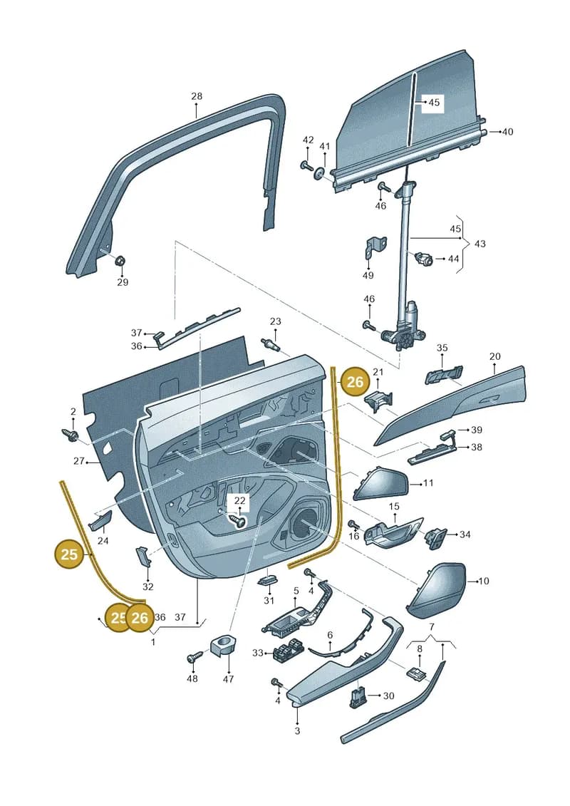 4N0867911 — Audi A8 (2017-2025) diagram 838867420, position 25+26