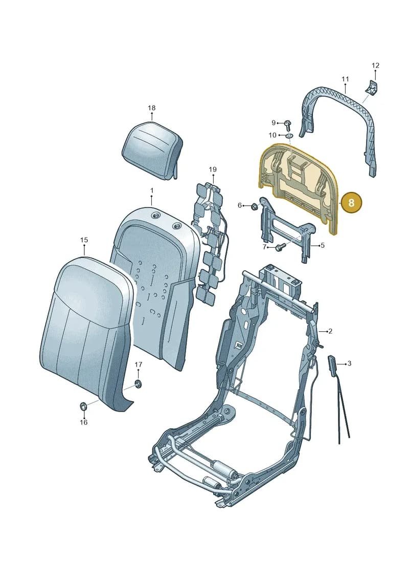 4N0885720 — Audi A8 (2017-2025) diagram 838885600, position 8