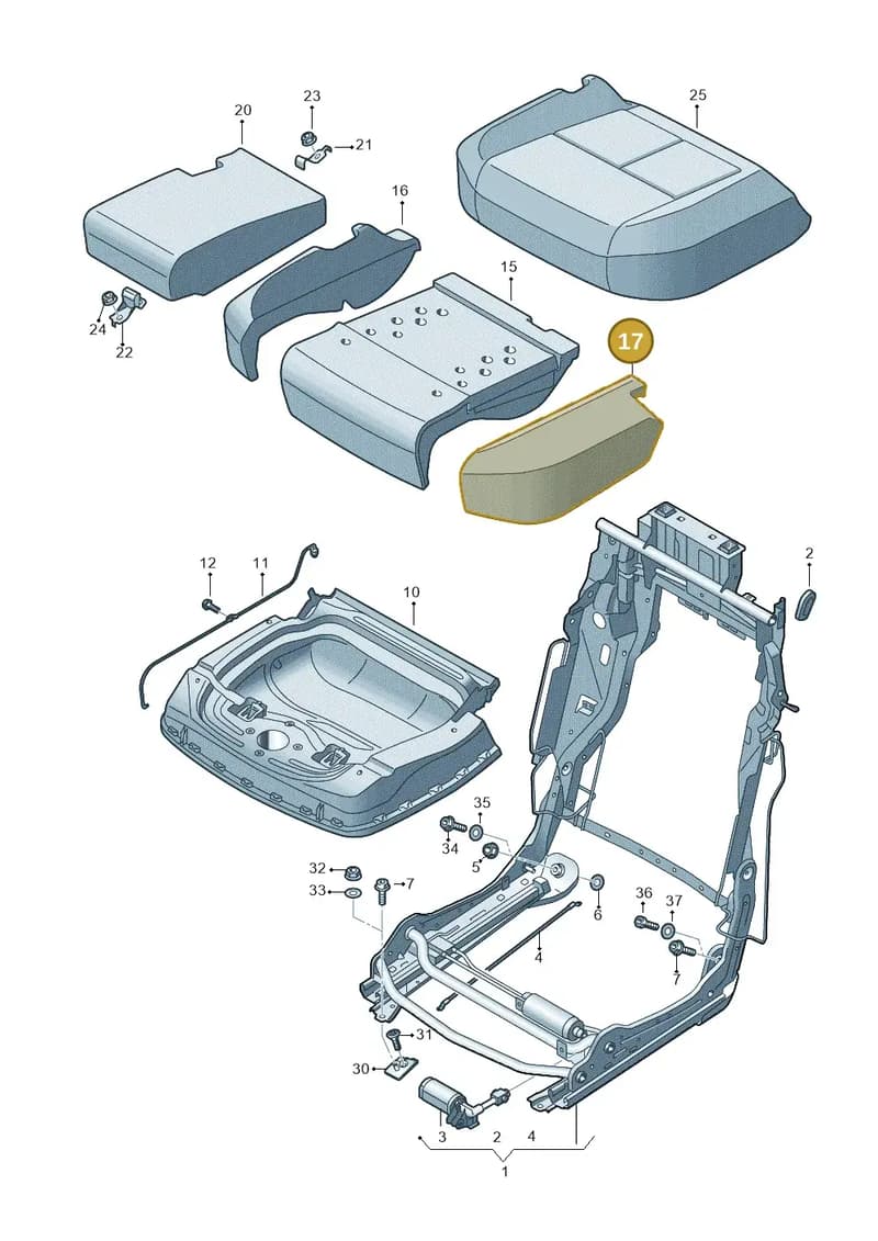 4N0885891 — Audi A8 (2017-2025) diagram 838885100, position 17