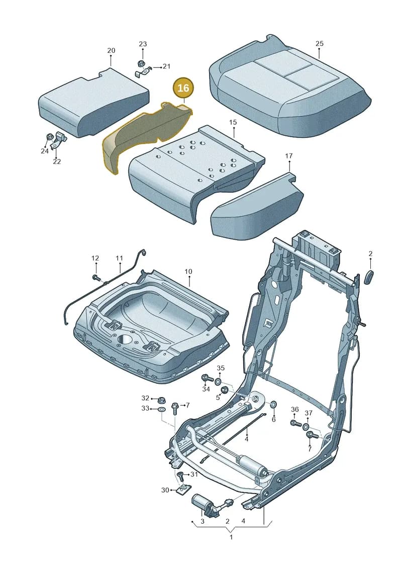 4N0885892 — Audi A8 (2017-2025) diagram 838885100, position 16