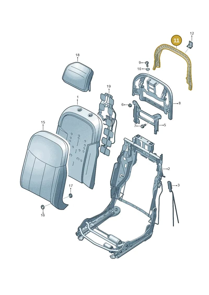 4N0886207 — Audi A8 (2017-2025) diagram 838885600, position 11