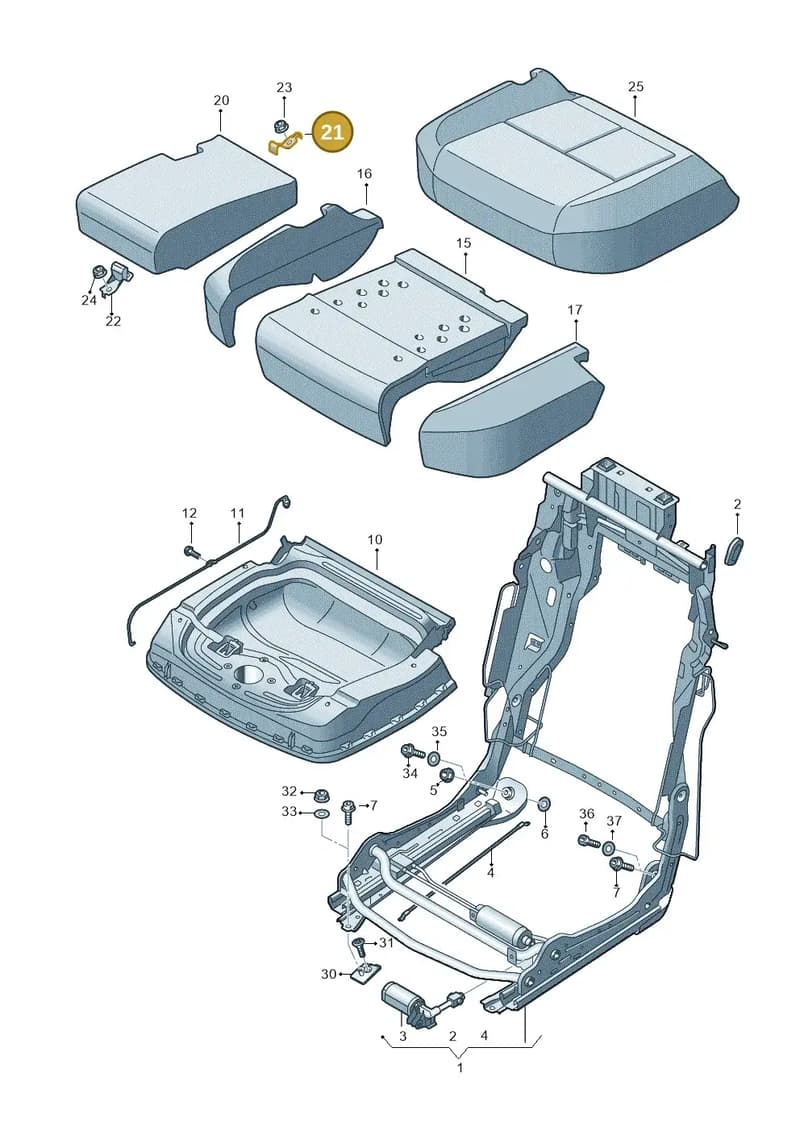 4N0886845 — Audi A8 (2017-2025) diagram 838885100, position 21