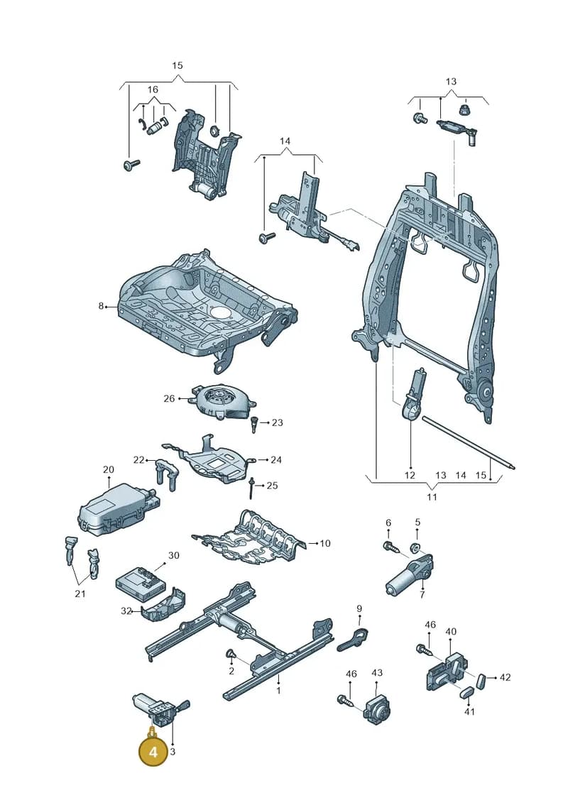 4N0898026 — Audi A8 (2017-2025) diagram 838959200, position 4