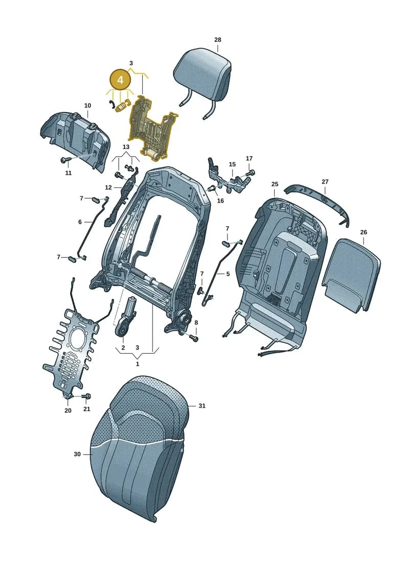 4N0898031 — Audi A8 (2017-2025) diagram 838881051, position 4