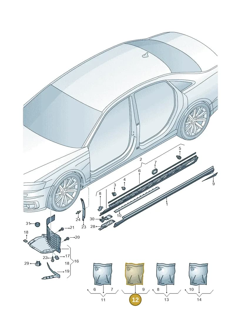 4N0898691A — Audi A8 (2017-2025) diagram 838853000, position 12
