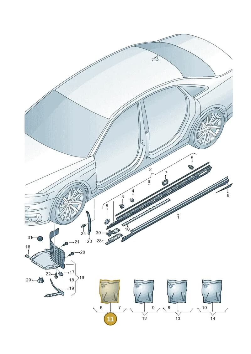 4N0898855 — Audi A8 (2017-2025) diagram 838853000, position 11
