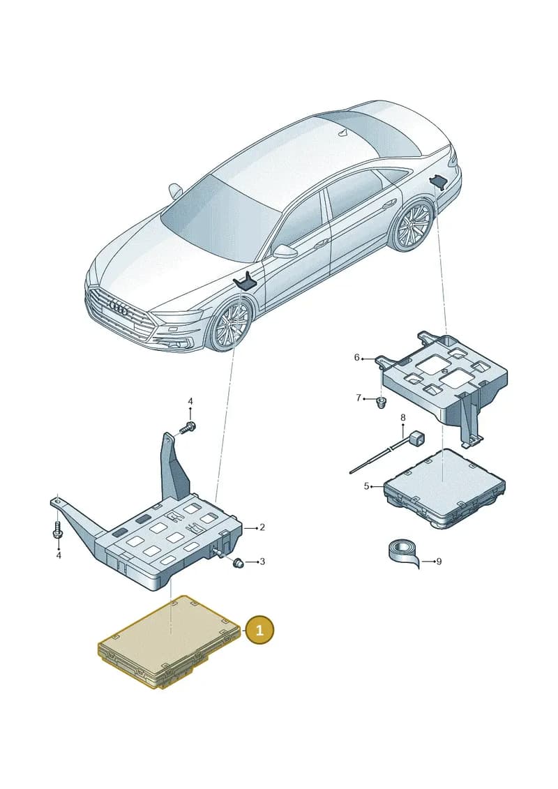 4N0907063GN — Audi A8 (2017-2025) diagram 838907020, position 1