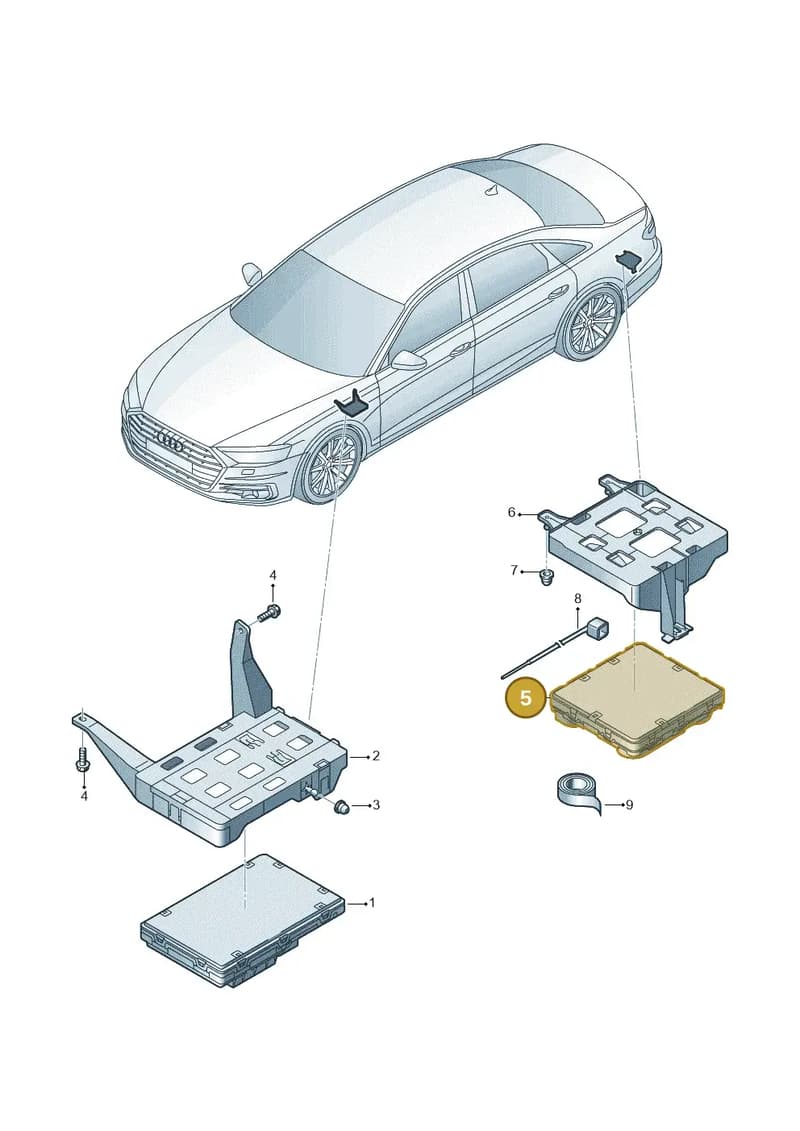 4N0907064GH — Audi A8 (2017-2025) diagram 838907020, position 5