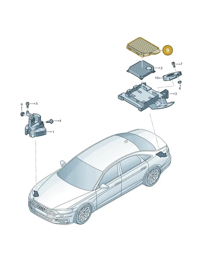4N0907318 — Audi A8 (2017-2025) diagram 838035025, position 9