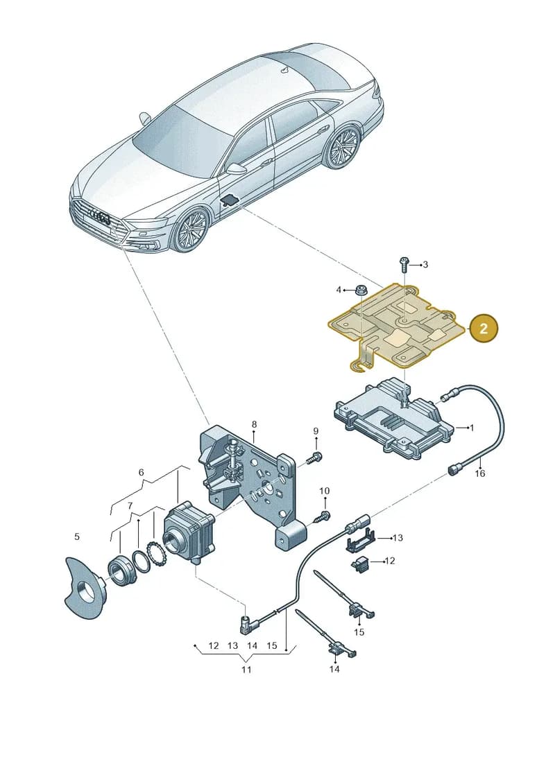 4N0907390 — Audi A8 (2017-2025) diagram 838907400, position 2