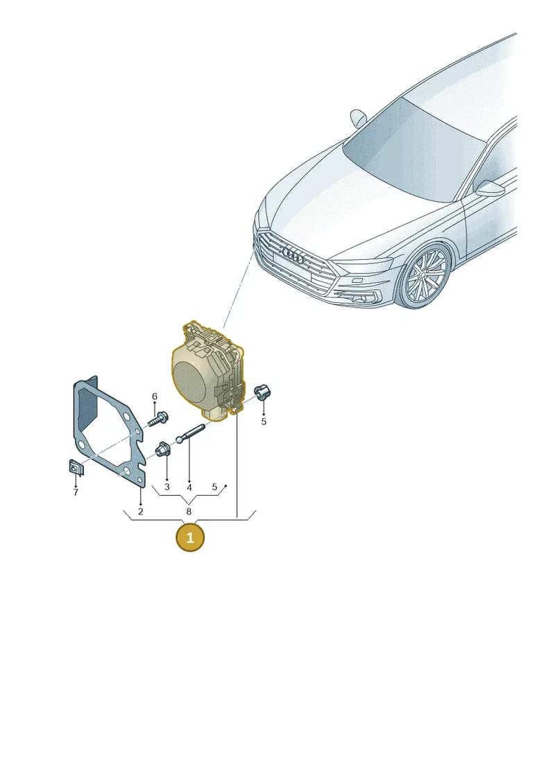 4N0907561D — Audi A8 (2017-2025) diagram 838907050, position 1