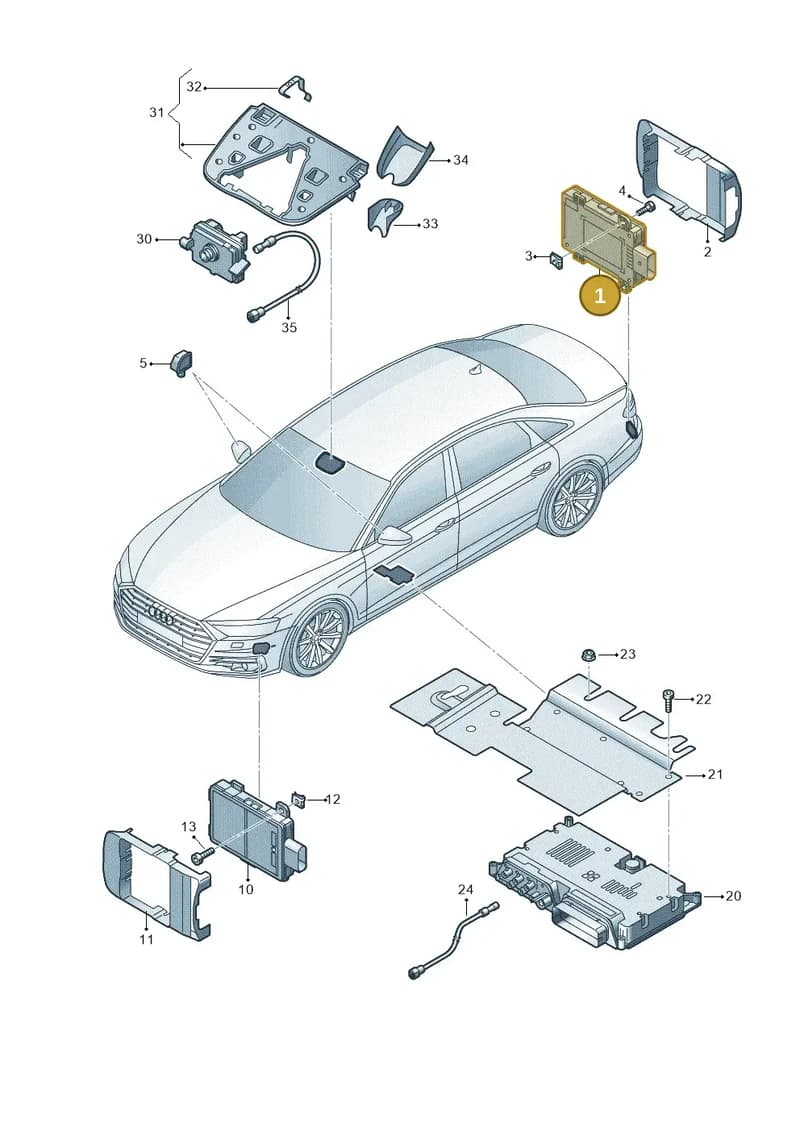 4N0907566AC — Audi A8 (2017-2025) diagram 838907350, position 1