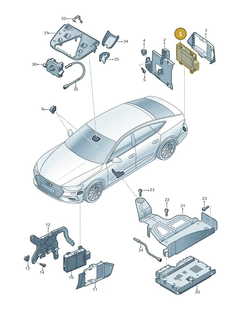 4N0907566AE — Audi A7 Sportback (2018-2025) diagram 435907350, position 1