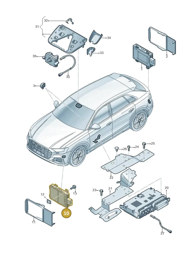 4N0907669AD — Audi Q8 (2018-2025) diagram 429907350, position 10
