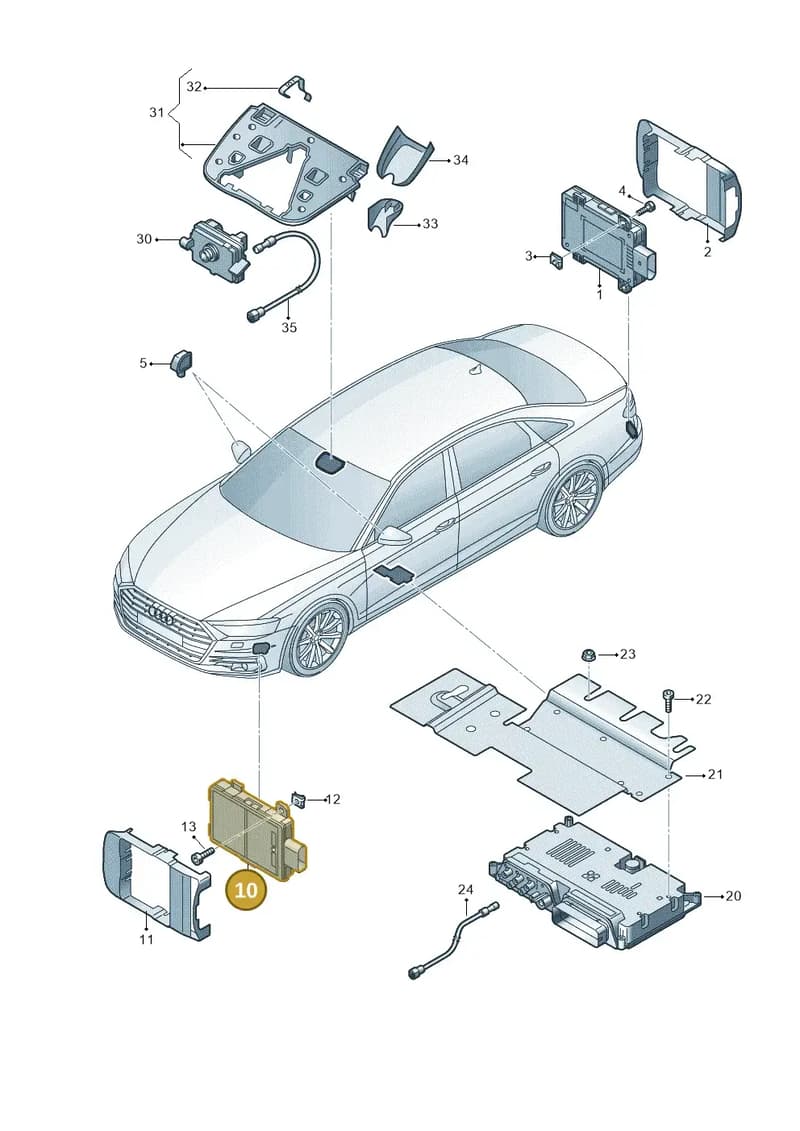 4N0907669AK — Audi A8 (2017-2025) diagram 838907350, position 10