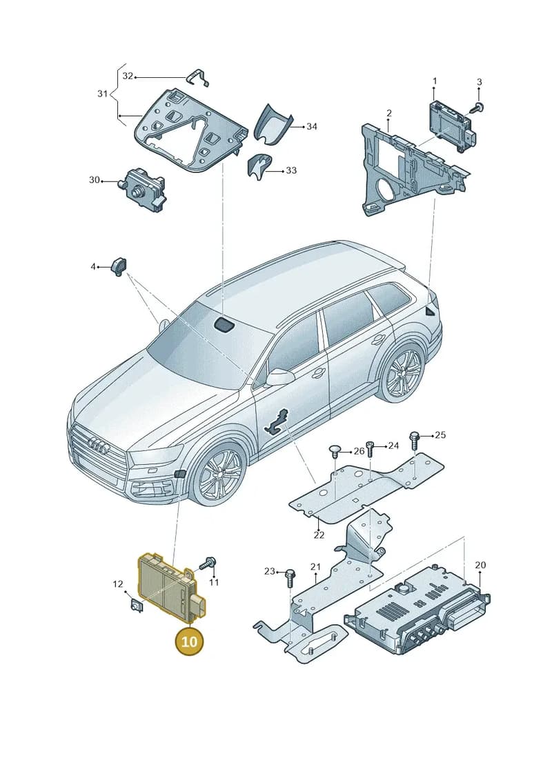 4N0907669AK — Audi Q7 (2015-2025) diagram 859907037, position 10