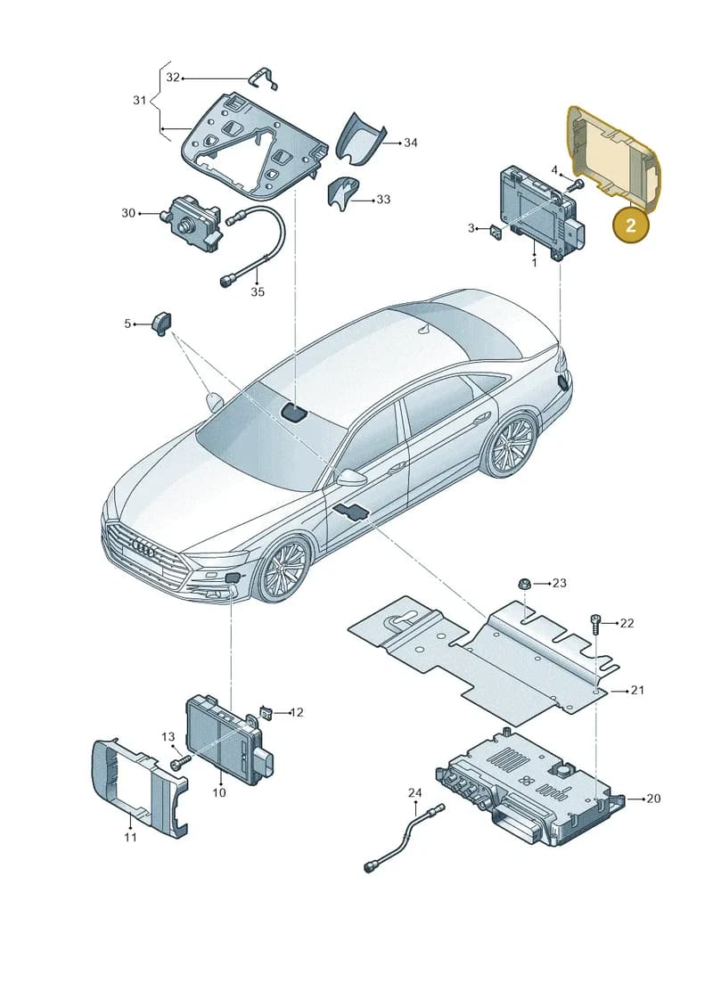 4N0907694A — Audi A8 (2017-2025) diagram 838907350, position 2