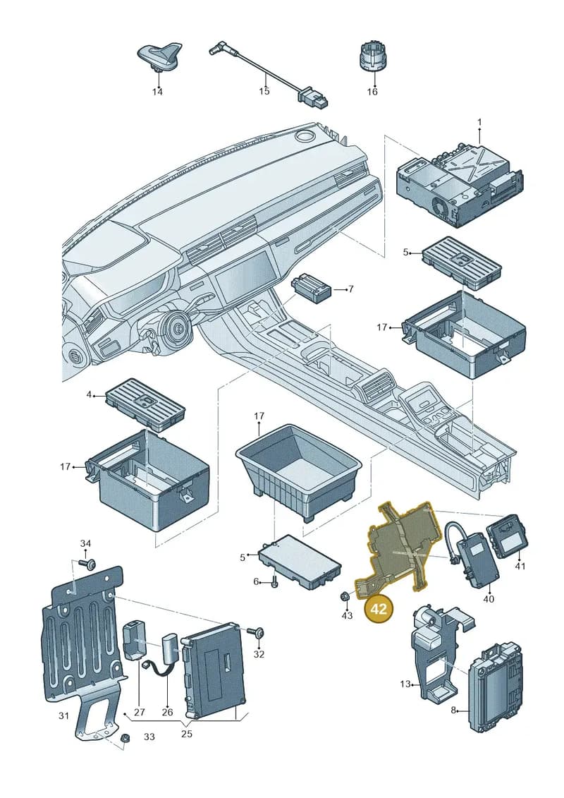 4N0907815A — Audi A8 (2017-2025) diagram 838035550, position 42
