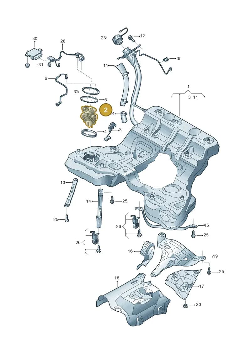 4N0919088 — Audi A8 (2017-2025) diagram 838201000, position 2