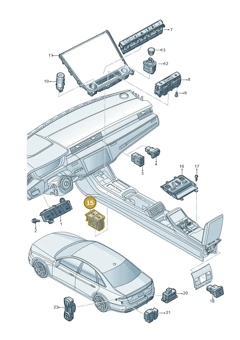 4N0927225C — Audi A8 (2017-2025) diagram 838941500, position 15