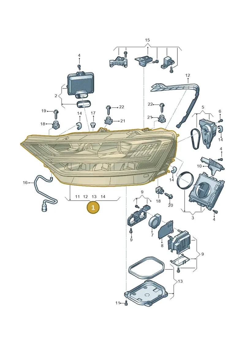 4N0941784 — Audi A8 (2017-2025) diagram 838941050, position 1