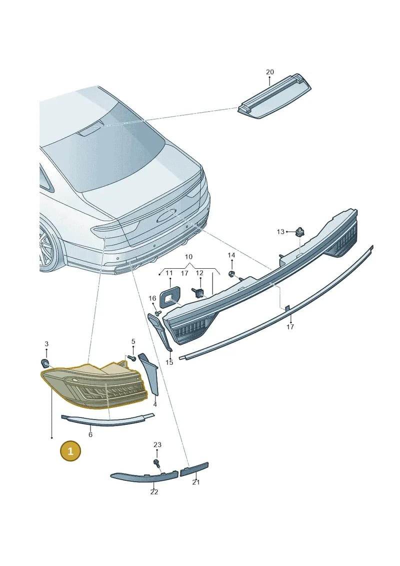 4N0945091D — Audi A8 (2017-2025) diagram 838945000, position 1