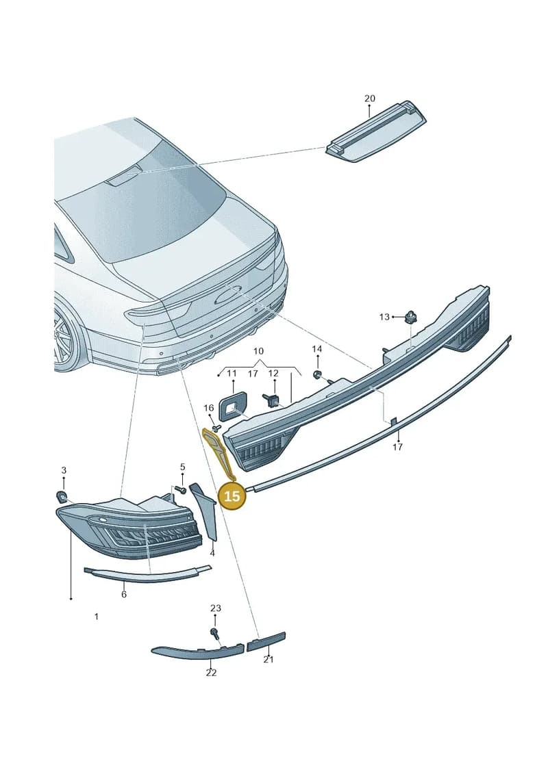 4N0945255A — Audi A8 (2017-2025) diagram 838945000, position 15