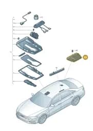 4N0947111E1KF Audi Interior Light (Fine Cream 1KF)