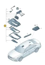 4N0947135DG1PH Audi Interior and Reading Light (Pastel Silver 1PH)