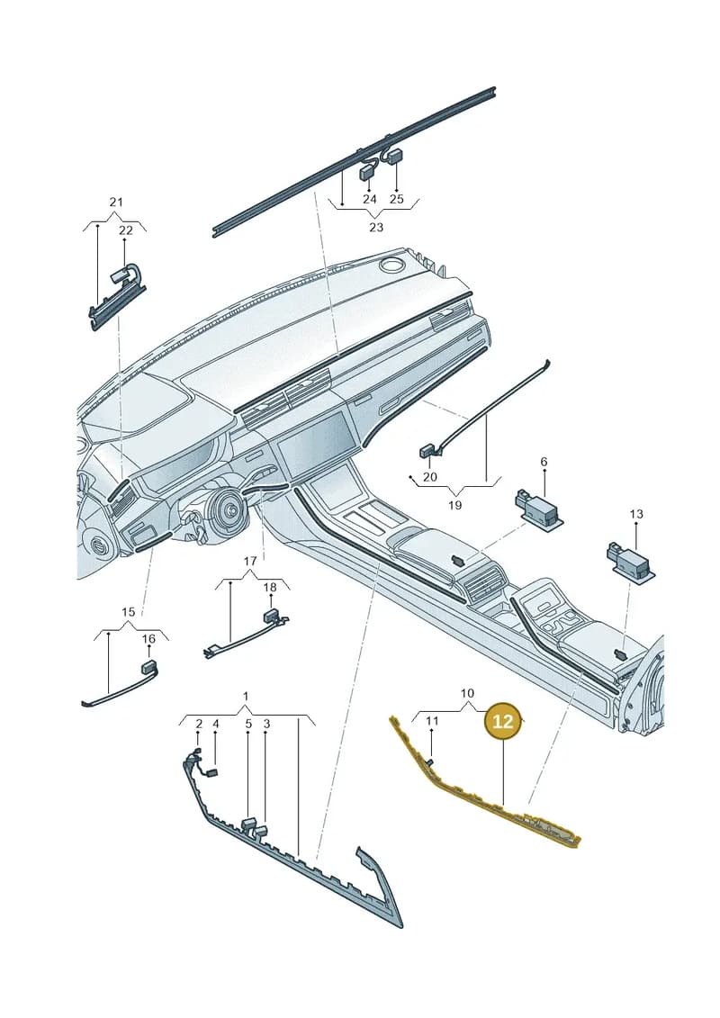 4N0947355AF — Audi A8 (2017-2025) diagram 838947120, position 12