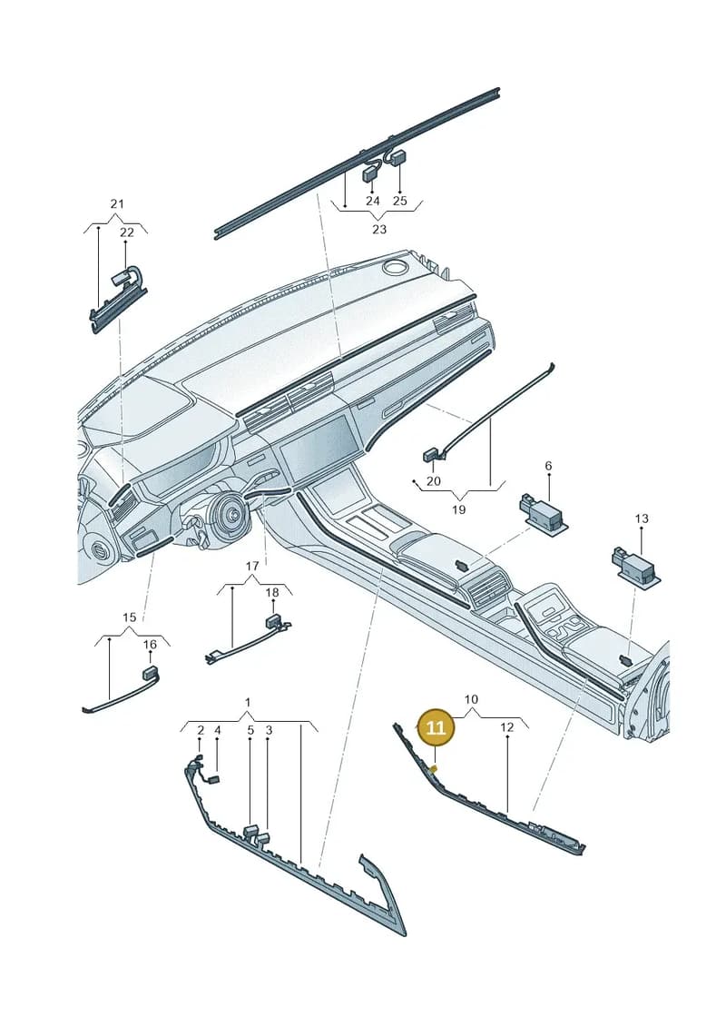 4N0947355AH — Audi A8 (2017-2025) diagram 838947120, position 11