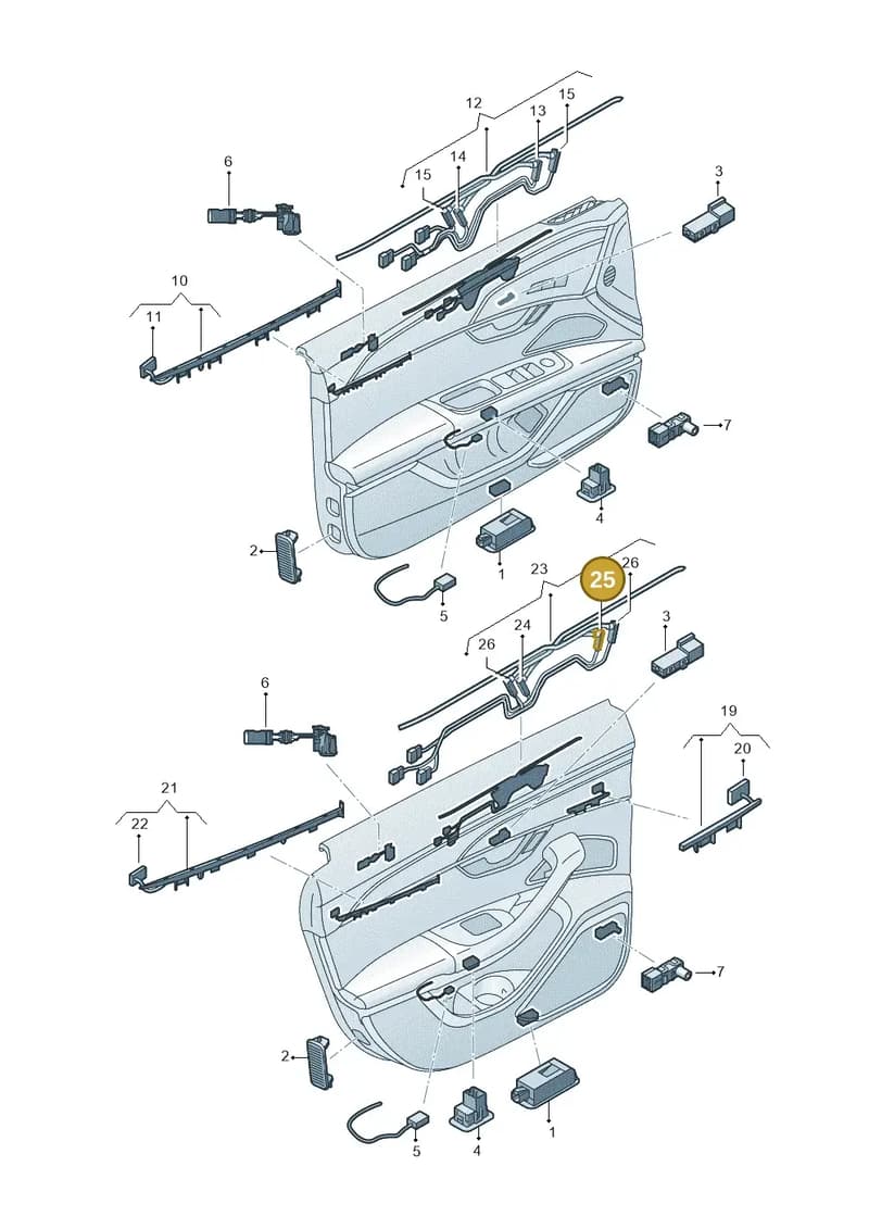 4N0947355AK — Audi A8 (2017-2025) diagram 838947140, position 25