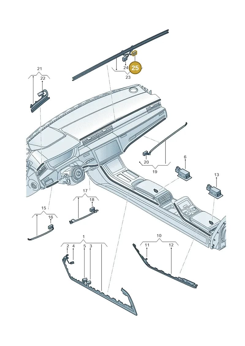 4N0947355AQ — Audi A8 (2017-2025) diagram 838947120, position 25