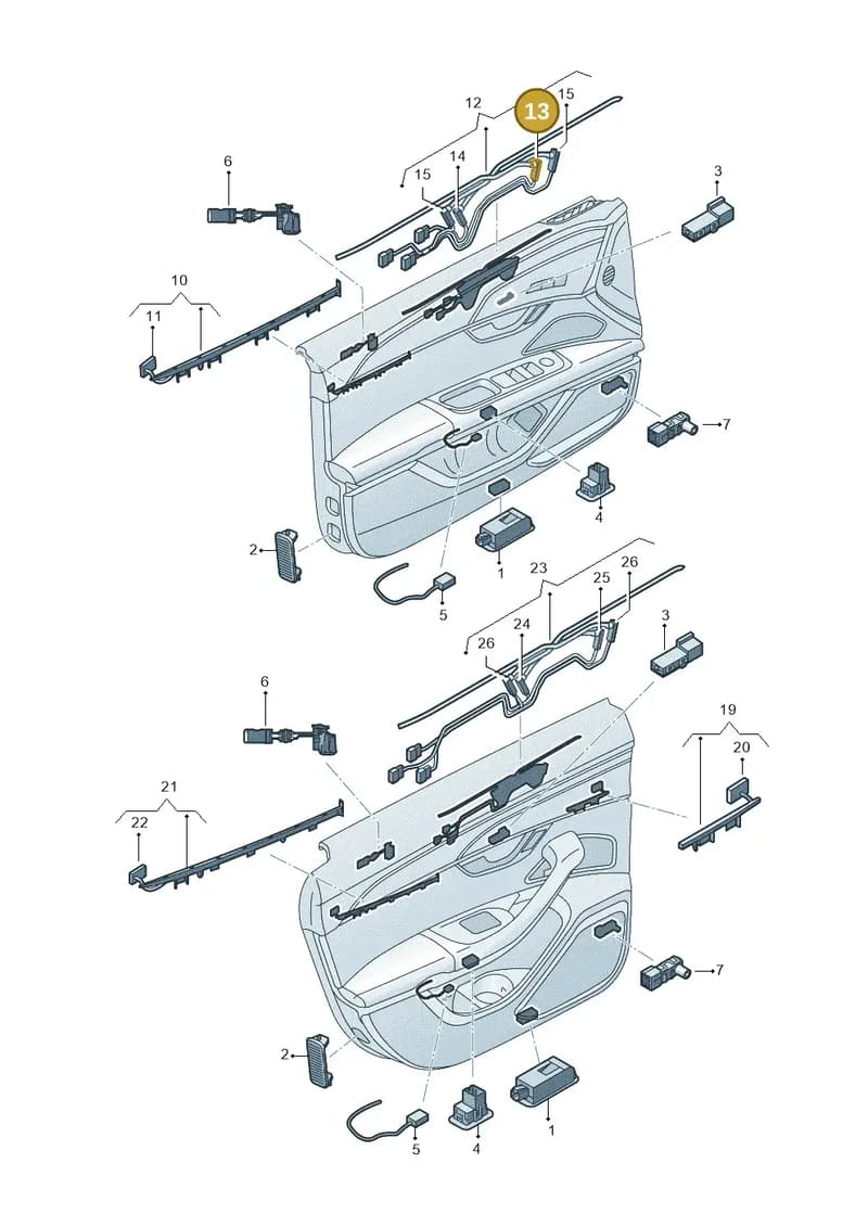 4N0947355A — Audi A8 (2017-2025) diagram 838947140, position 13