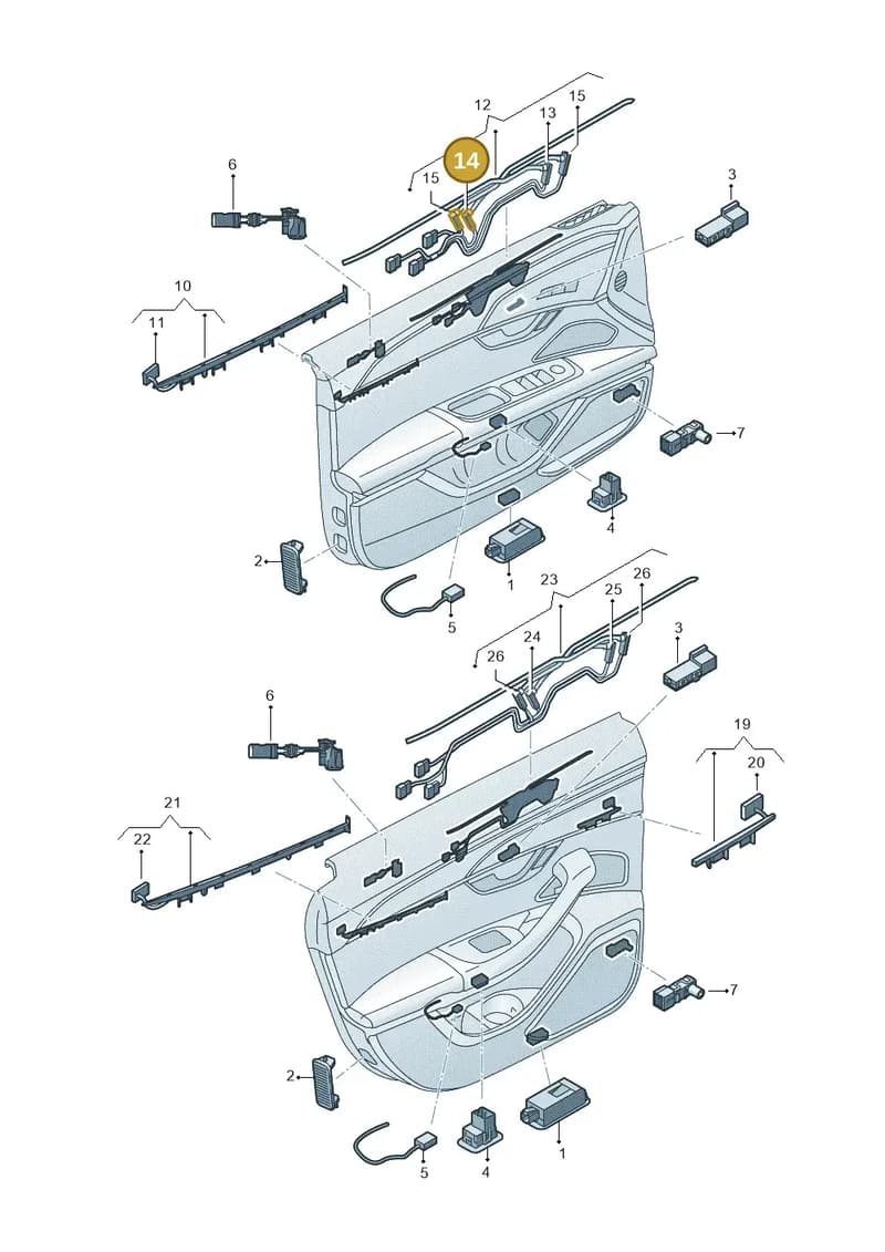 4N0947355B — Audi A8 (2017-2025) diagram 838947140, position 14