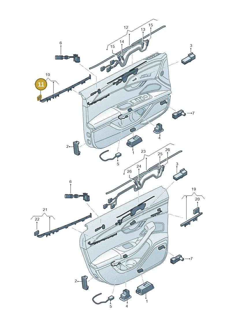 4N0947355E — Audi A8 (2017-2025) diagram 838947140, position 11